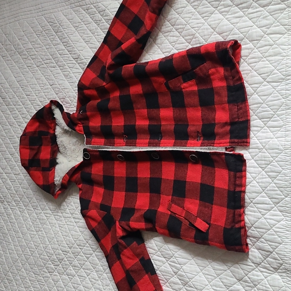 Buffalo Plaid fur-lined shacket